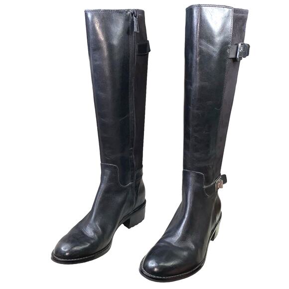 Cole Haan Women's Kinley Tall Black Leather Riding Boot Size US 7 - Picture 5 of 11